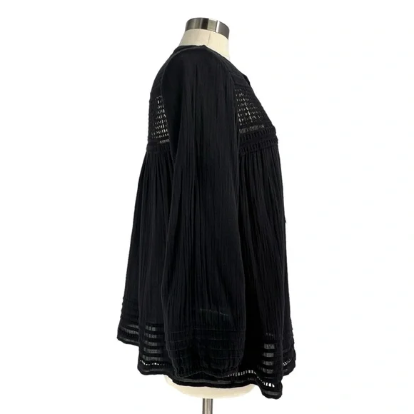 JOIE 100% Cotton Tassle Tie Peasant Blouse M - Picture 4 of 8